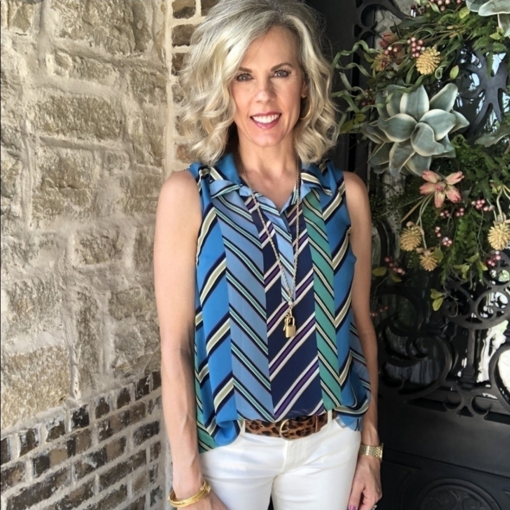 CAbi 3780 Ascot Top Tied Up Blouse Size Small